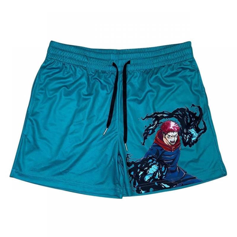 Anime Jujutsu Kaisen Shorts Men Sports Casual Clothing Fitness Workout Running Quick-Drying Shorts Mens Gym Training Shorts