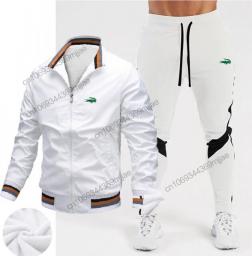 Jogging Men's Clothing Men's Full Set Men's Plush Thermal Two Piece Set Men's Sweatshirt Sports Training Set Jacket