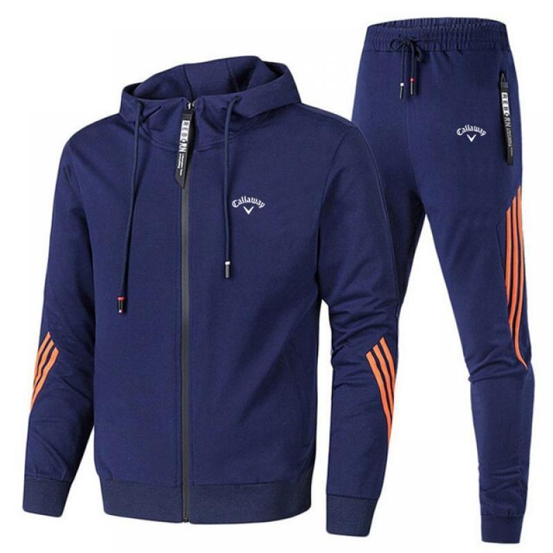 Callaway brand casual men's zipper jacket sportswear men's sportswear suit fitness training sportswear suit jogging sportswear