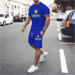 New Men Sets KING 3D Printed Tees Tracksuit Suits Summer 2 Piece Set T-shirts Pants Outfits Men Short Tracksuit Jogging Man Suit