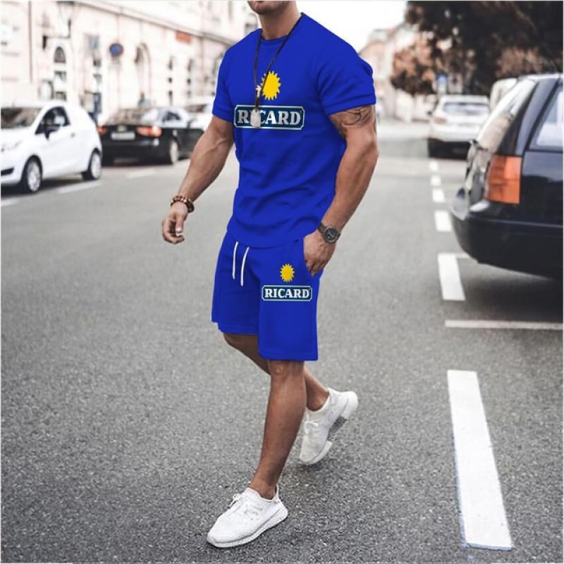 New Men Sets KING 3D Printed Tees Tracksuit Suits Summer 2 Piece Set T-shirts Pants Outfits Men Short Tracksuit Jogging Man Suit
