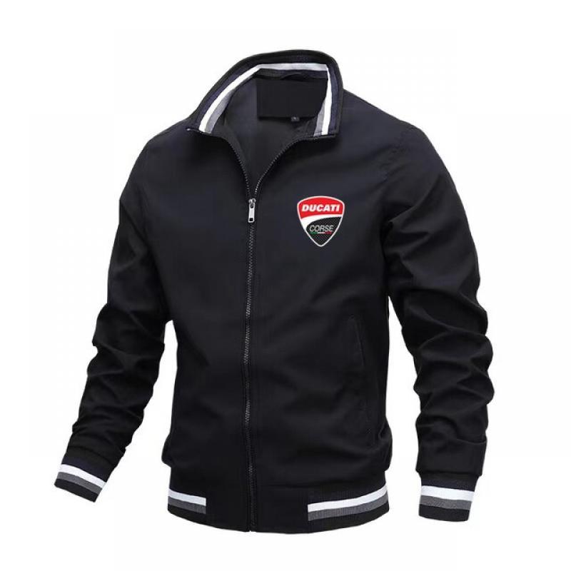Men's Wool Jacket Street Apparel Casual Harajuku Hip Hop Men's Fashion Bear Print Full Zip Polo Top Coat