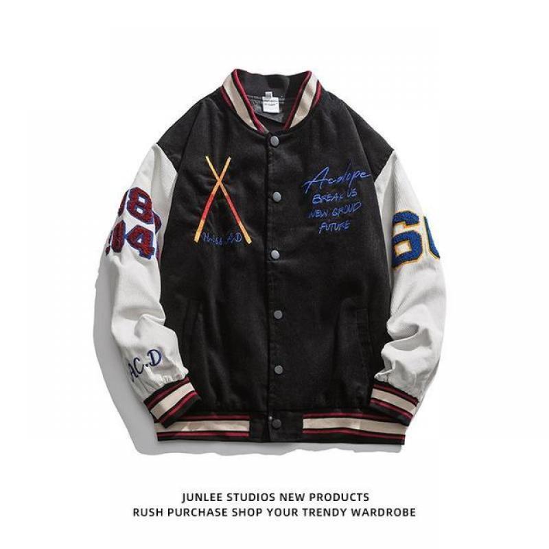Spring Baseball Uniform Jackets Men Color-blocking Outerwear Korean Fashion Oversized Casual Coats Versity Bomber Jackets Unisex