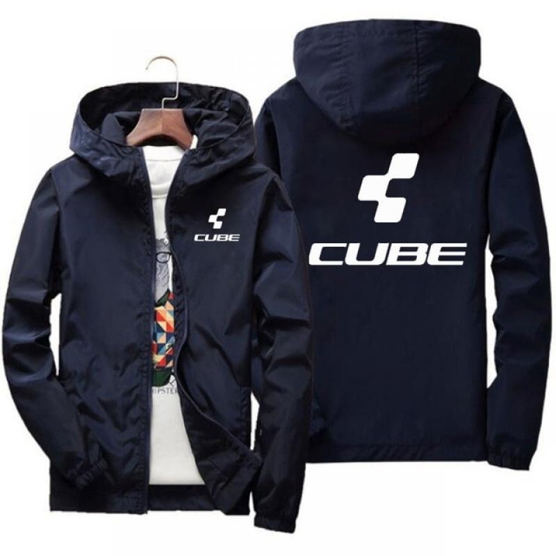 2023 latest letter Print men's spring and autumn zipper casual hooded bomber jacket Cube fashion windbreaker