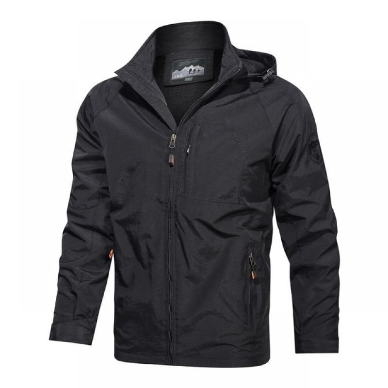 Mountaineering Hooded Submachine Jacket Windproof Men's Casual Coat Outdoor Large Jacket Men's Windbreaker Jackets