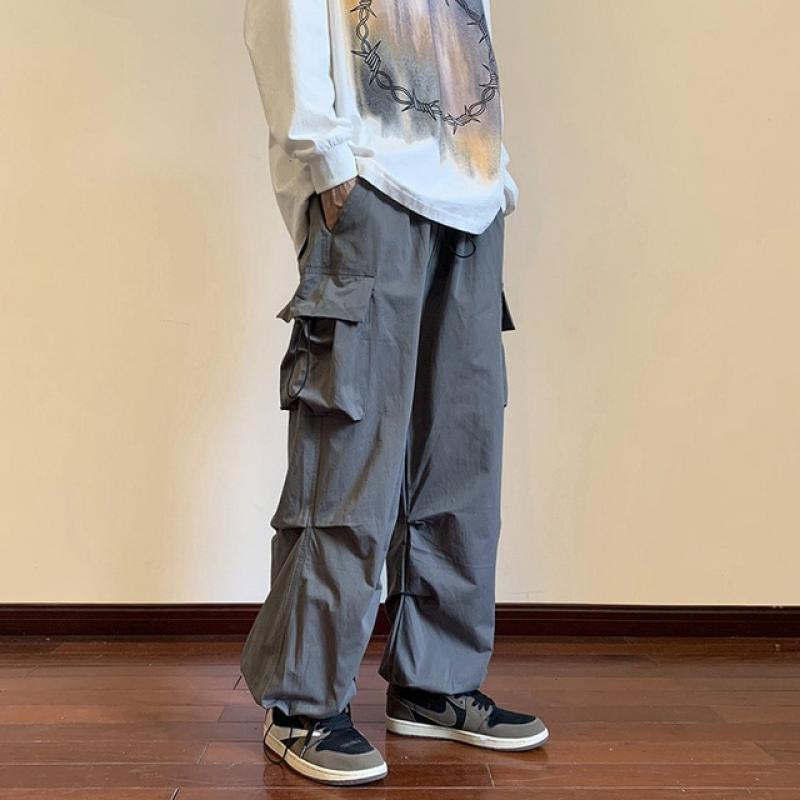 Cargo Pants Men Streetwear Hip Hop Pants Elastic Waist Harem Ankle length Trousers Black Harajuku Casual Pocket Women Pants
