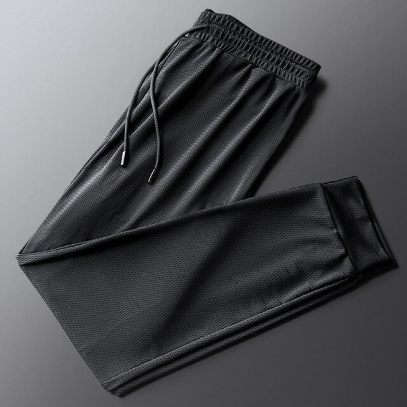 Sports Pants Men's Quick-drying Ice Silk Breathable Nine-point Summer Thin Running Fitness Loose Mesh Air-conditioning Trousers