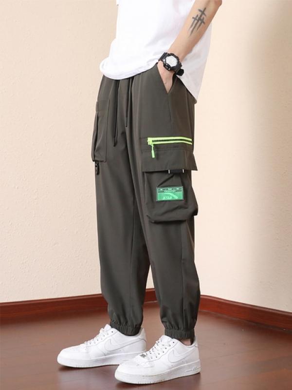 Summer Multi-Pockets Sweatpants Men Baggy Joggers Quick Dry Cargo Pants Breathable Nylon Loose Harem Trousers Male Plus Size 8XL