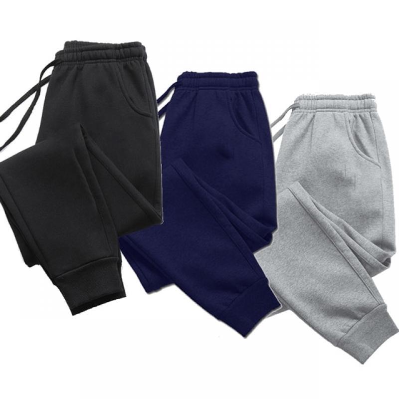 2023 Men Running Sweatpants Winter Thick Drawstring Soft Jogging Pant Multiple Packs Male Outdoor Fitness Long Straight Trouser