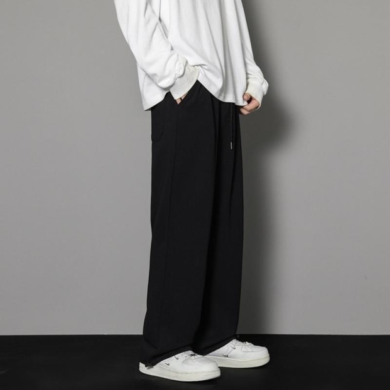 CAAYU Sweatpants Mens Straight Pants Large Size Male Loose Black Casual Pants Streetwear Sport Trousers Joggers Oversize Sports