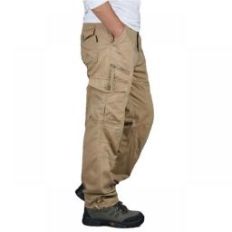 Men's Casual Cargo Pants Multi-Pocket Tactical Military Army Straight Loose Trousers Male Overalls Zipper Pocket Pants Seasons