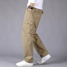 BOLUBAO Men's Autumn New Cargo Trousers Casual Fashion Straight Multi-Pocket Pants Solid Color Sports Trousers Men Four Seasons