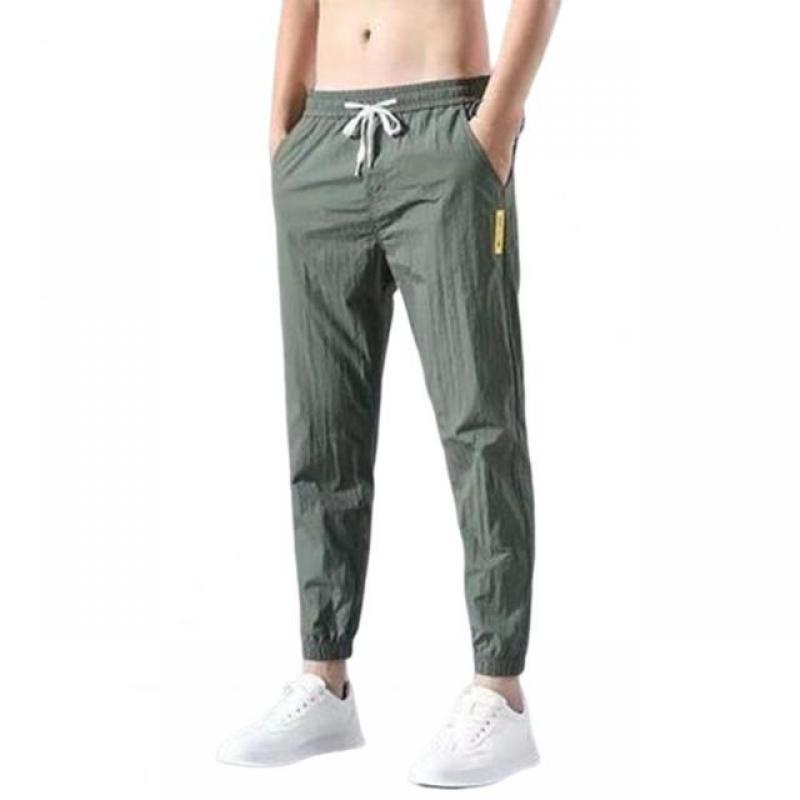 Stylish Sweatpants Loose with Pockets Korean Style Men Ankle Tied Joggers Pants  Non-pilling Casual Pants for Men