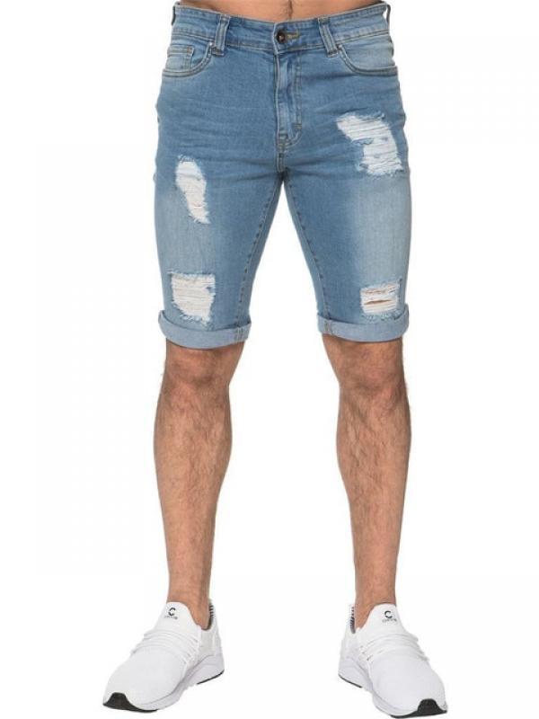 Summer New Fashion Casual Slim Fit Men's Stretch Short Jeans High Quality Elastic Denim Shorts