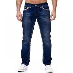 Fashion Street Style Ripped Skinny Jeans Men Vintage Wash Solid Denim Trouser Mens Casual Slim Fit Straight Denim Pants