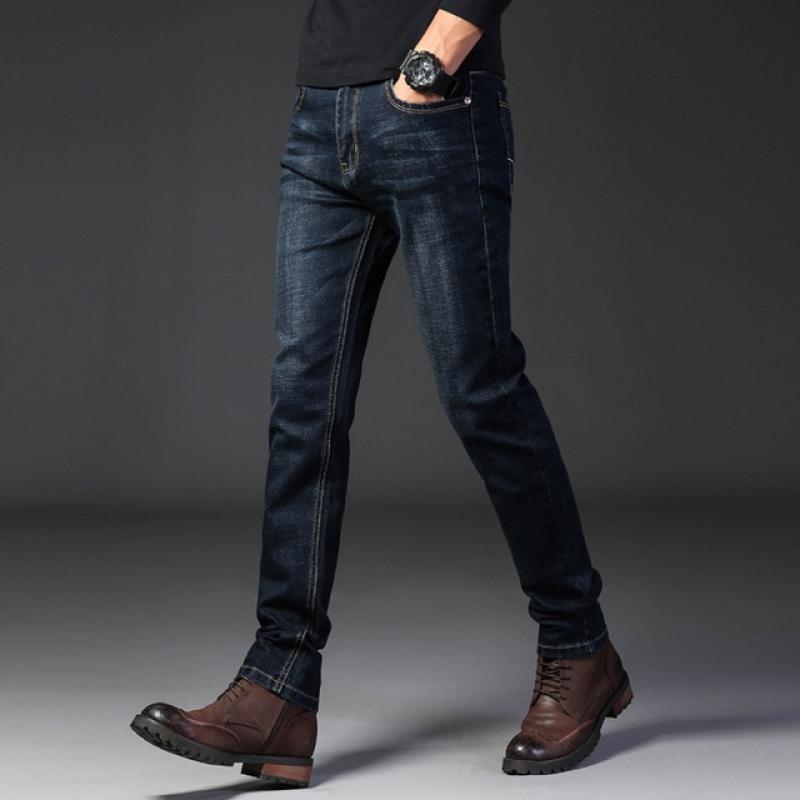2023 Spring and Autumn New Men's Classic Fashion Solid Color Stretch Straight Leg Pants Men's Business Casual High-Quality Jeans