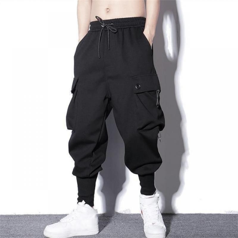 Loose Harem Pants Men Functional Cargo Trouser Hip Hop Outdoor Casual Ankle Length Pants Fashion Streetwear Big Size Men Clothes