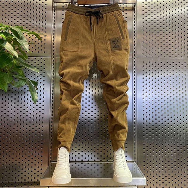 Corduroy Pants Men Small Feet Harem Pant Street Hip Hop Trousers Slim Fit Outdoor Joggers Sweatpant Spring  Autumn Clothing