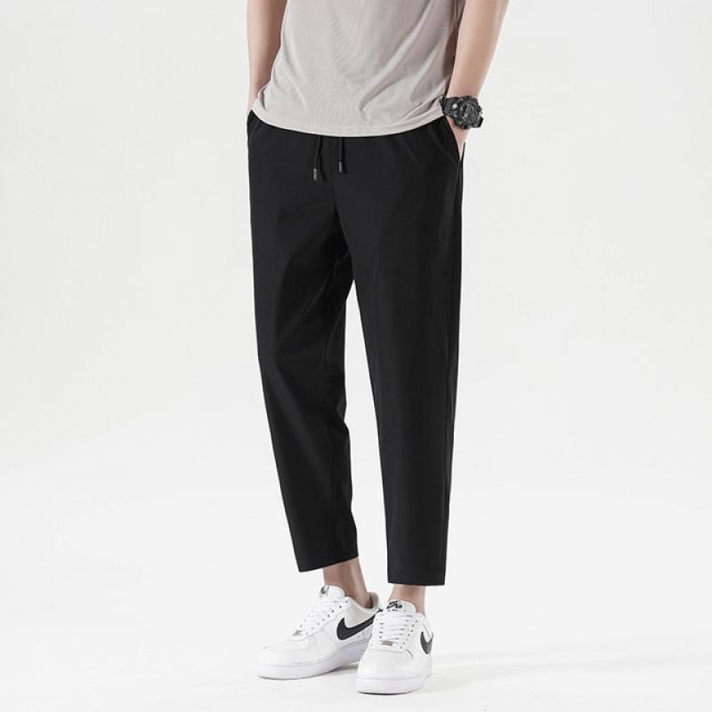 Korean Fashion Spring And Autumn And Summer New Men'S Casual Sports Trousers Versatile Handsome Loose M-8Xl126Kg 9-Point Pants