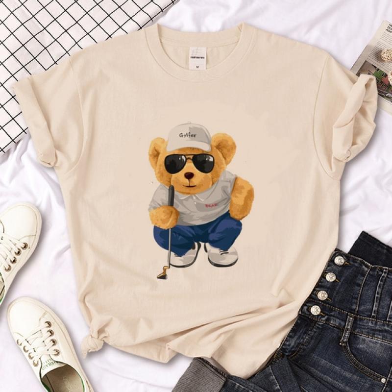 Bear Tee women streetwear harajuku tshirt female Japanese streetwear funny clothes