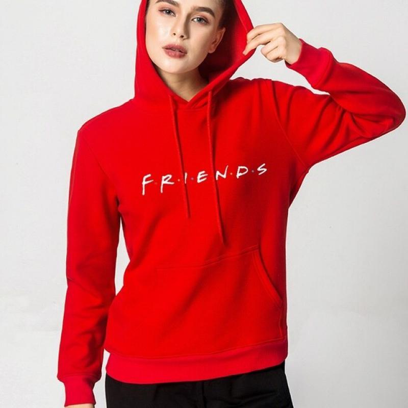 Hoodie Women's Harajuku Sports Pullover Top Friends Pattern Printing Fashion Base Loose Large Pocket Long Sleeve Hooded Pullover
