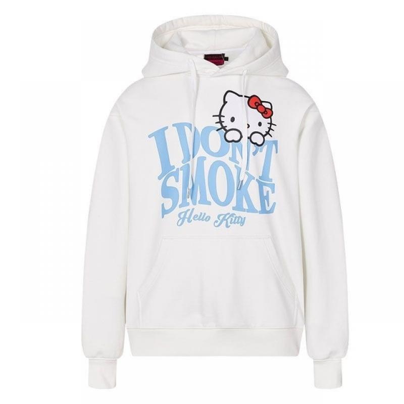 Sanrio Hello Kitty Kawaii Hoodie Y2k Couple Winter Women Plush Thick Hooded Sweater Loose Coat Lovers Fashion Casual Clothes Top