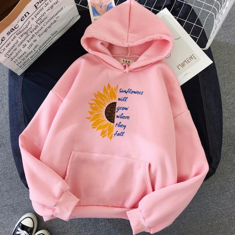 Hoodies Women Warm 2022 Spring Fleece Ukraine Cartoon print Hooded Casual Sweatshirt Hip Hop Classic Hoody Tops Women Clothing