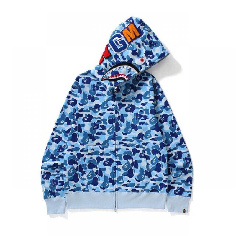2023 Spring and Autumn Hoodie Camouflage Men's Sweater Youth Bapes Shark Casual Hooded Women's Jacket Sportswear Couple Wear