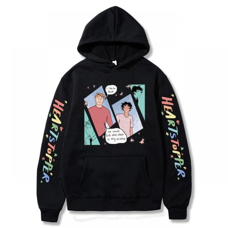 Heartstopper Hoodies TV Series Nick and Charlie Cartoon Print Men Women Fashion Streetwear Sweatshirts Hoodie Pullover Tracksuit