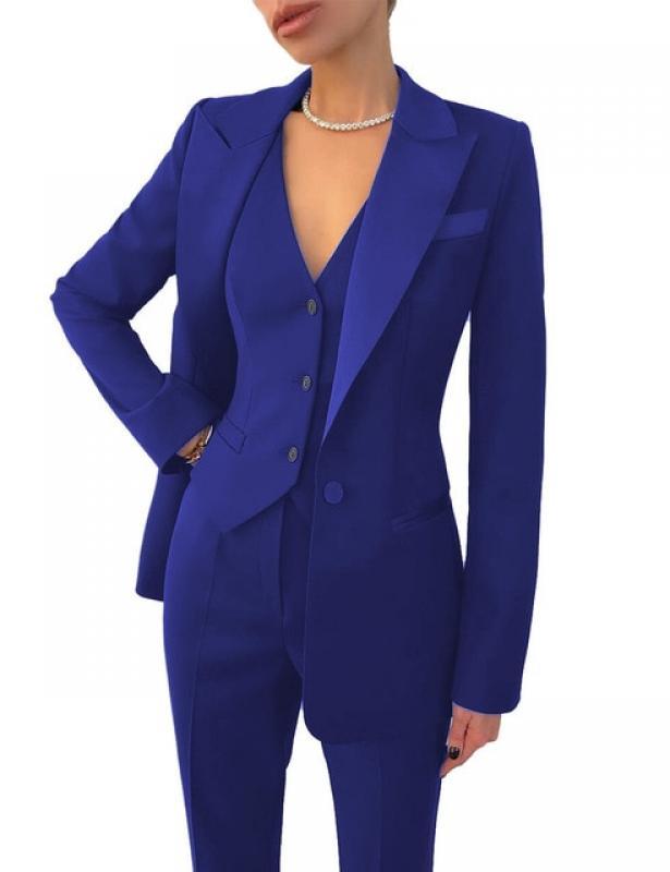 Blackish Green Women Suits 3 Piece Business Formal Work Wear Office Set Ladies Jacket Casual Blazer Pants Vest