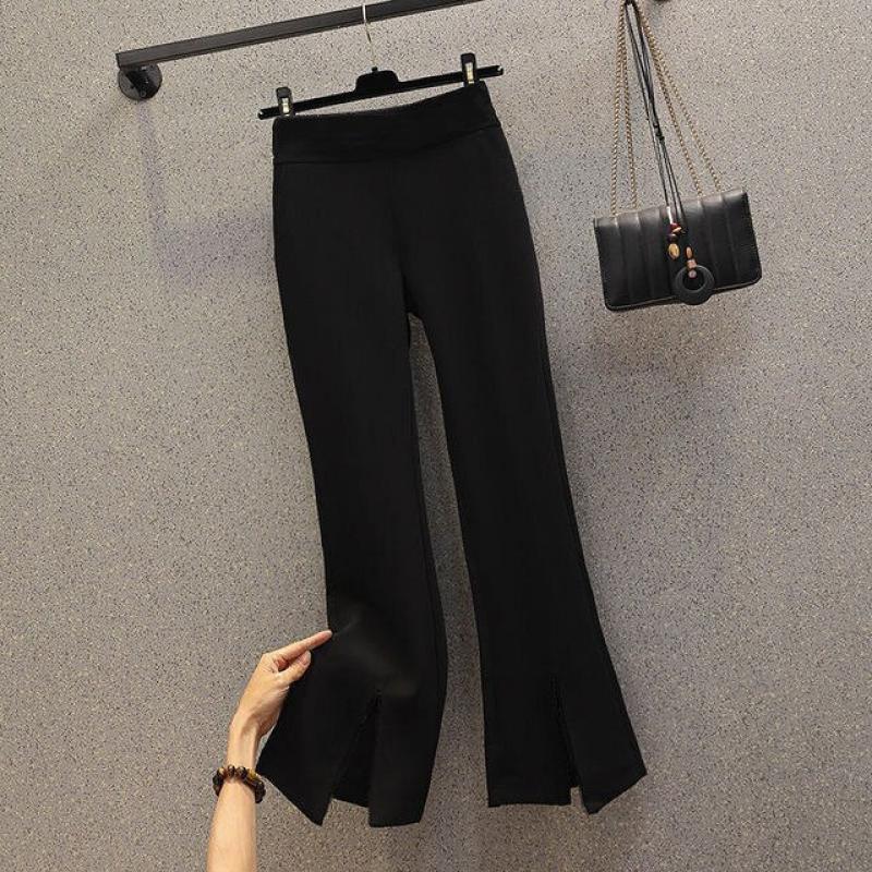 New Professional Shirt Suit Fashionable Women's Personalized Splicing Shirt Flared Trousers Two-piece Office Casual Work Clothes
