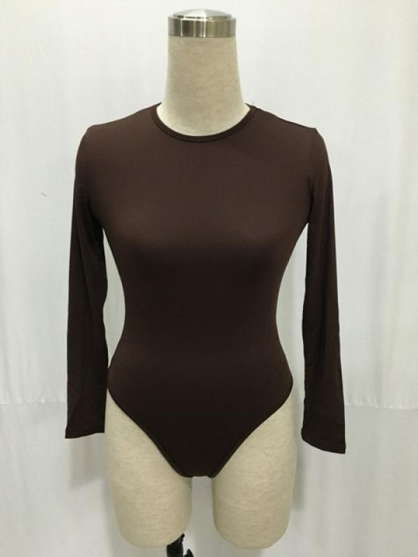 13 Colors Long Sleeve O Neck Casual Bodysuit Women Body Tops White Black Nude Red Party Bandage Bodycon Romper Body suit Jumper