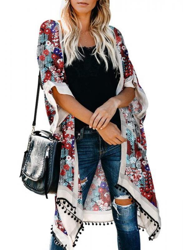 Women Daily Casual Loose Beach Windbreaker Sunscreen Cloak