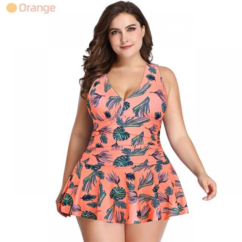 Women's Swimwear Fat Oversized Dress Beach Large Size Loose Printed Swimsuit Fat Bikini Set