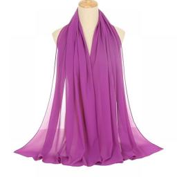 Muslim Chiffon Hijab Scarf Women Long Solid Color Head Wrap For Women Hijabs Scarves Ladies Muslim Veil Jersey Hijabs 180*70cm