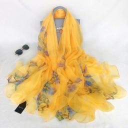 Silk Scarf Foulard Female Headbanda Luxury Hijab Women Warm Pashmina Beach Stoles Scarves Echarpe Shawl Wrap Echarpe Bandana