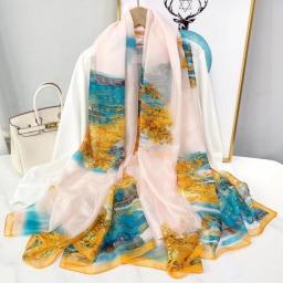 Silk Scarf Foulard Female Headbanda Luxury Hijab Women Soft Warm Pashmina Beach Scarves Echarpe Shawl Large Wrap Echarpe Bandana