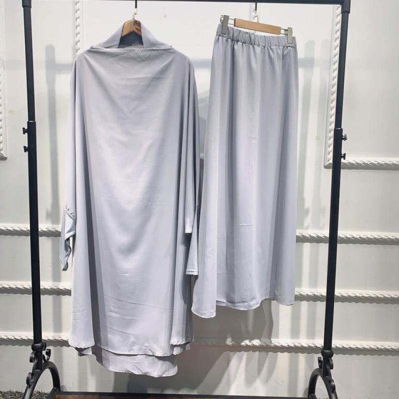 2023 Big Swing Solid Top and Skirt Sets Women Two Piece Set Muslim Modest Clothing Abayas for Women Dubai