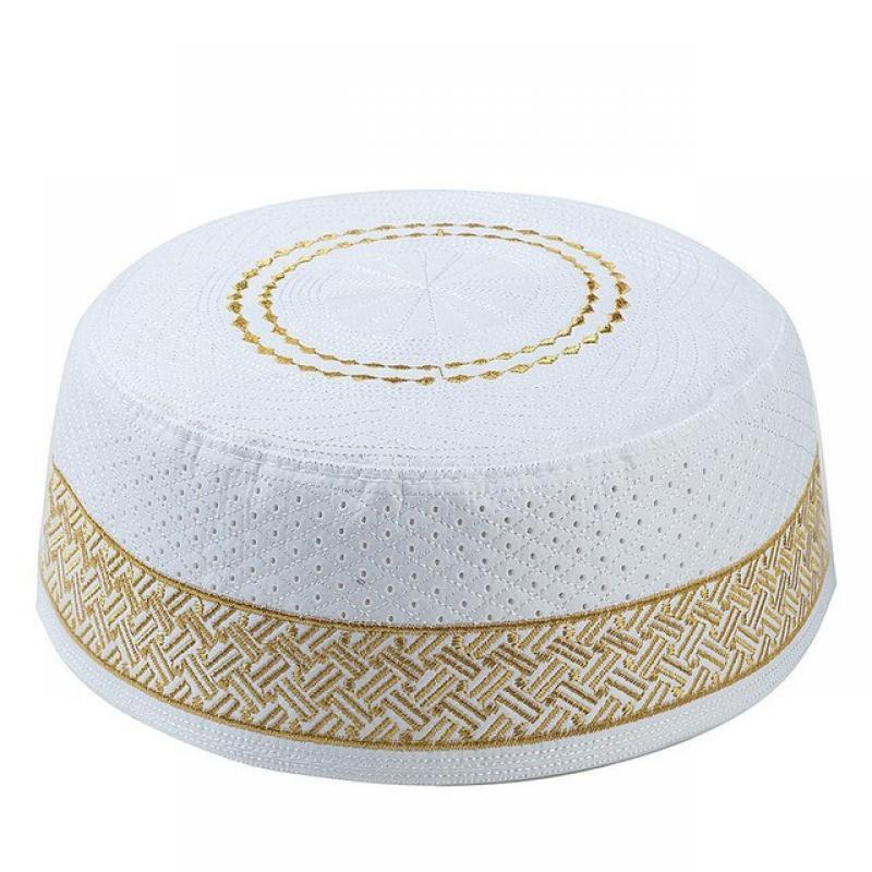 2019 Islamic Men Prayer Hats Cotton Embroidery Arab Clothing Muslim Caps Saudi Arabia Indian Turban Bonnet musulman homme Hat