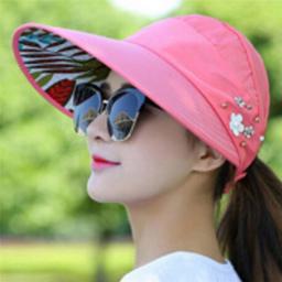 Fashion Women Summer Outdoor Riding Anti-UV Sun Hat Beach Foldable Sunscreen Floral Print Caps Neck Face Wide Brim Hat