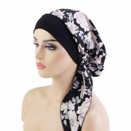 Women Printed Beanie Turban Chemo Cancer Cap Bonnet Head Wrap Scarf Muslim Hijab Hair Loss Hat Islamic Turban Chemo Cancer Cap