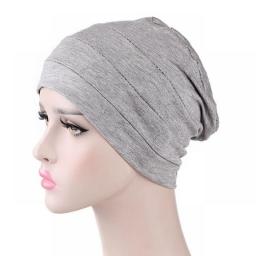 New Womens Soft Muslim Comfy Chemo Cap Sleep Turban Hat Liner For Cancer Hair Loss Cotton Headwear Head Wrap Hair Accessories