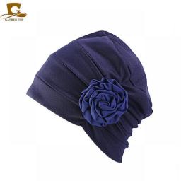 Muslim Fashion Women's Hijabs Flower Muslim Islamic Hijab Chemo Hat Beanies Hiar Loss Cancer Chemo Cap Ladies Bandana Head Cover