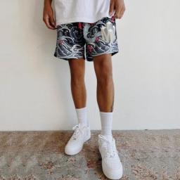 2023 New American Shorts Men's Sports Casual Tide Brand Loose Mesh Speed Dry Fitness Basketball Training Pants Summer