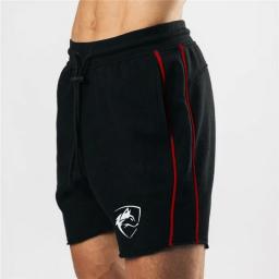 Summer Men's Running Sweat-absorbing Shorts Sports Jogging Fitness Cotton Wolf Print Men's Gym Fashion Leisure Training Shorts