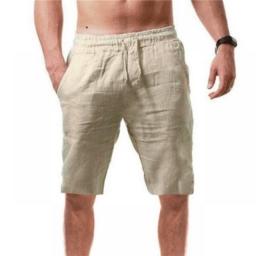 2022 New Men's Cotton Linen Shorts Summer Casual Breathable Solid Color Linen Short Trousers Fitness Streetwear Pants