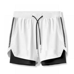 New Men's Double-layer Sports Shorts Running Training Shuttle Woven Quick-drying Trend Summer Sports Camouflage Basketball Pants