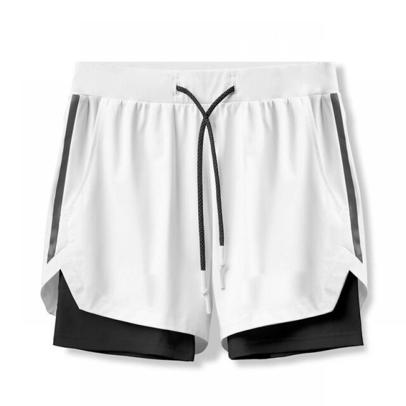 New Men's Double-layer Sports Shorts Running Training Shuttle Woven Quick-drying Trend Summer Sports Camouflage Basketball Pants