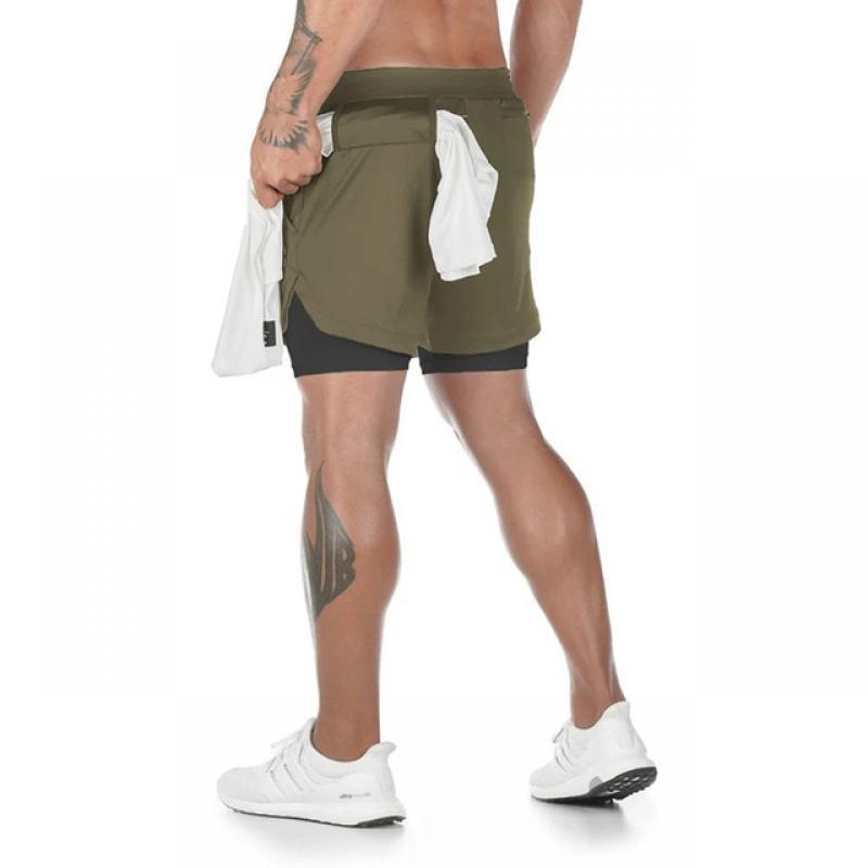Running Shorts Men Gym Sports Shorts 2 In 1 Quick Dry Workout Training Gym Fitness Jogging Short Pants Summer Men Shorts 2023