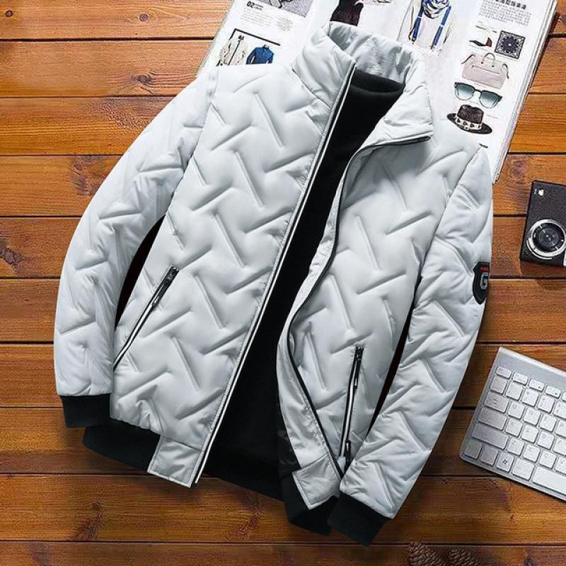 Autumn Jacket Men Cotton Padded Jacket Korean Fashion Streetwear Casual Jacket Men Fashion Clothing 2022 Stand Collar Coats
